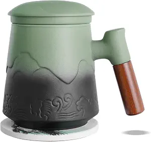 ZENS Embossed Ceramic Tea Cup